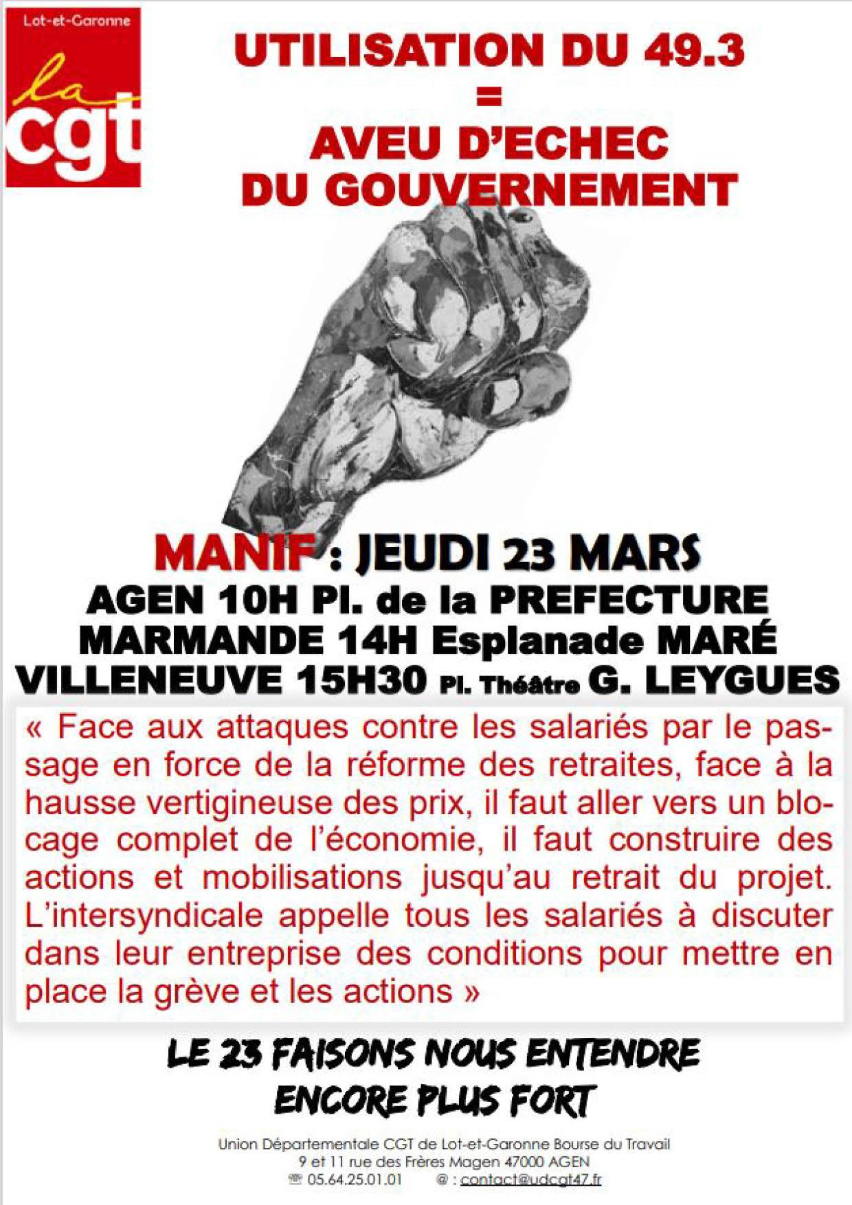 Tous et toutes dans la rue le 23 mars